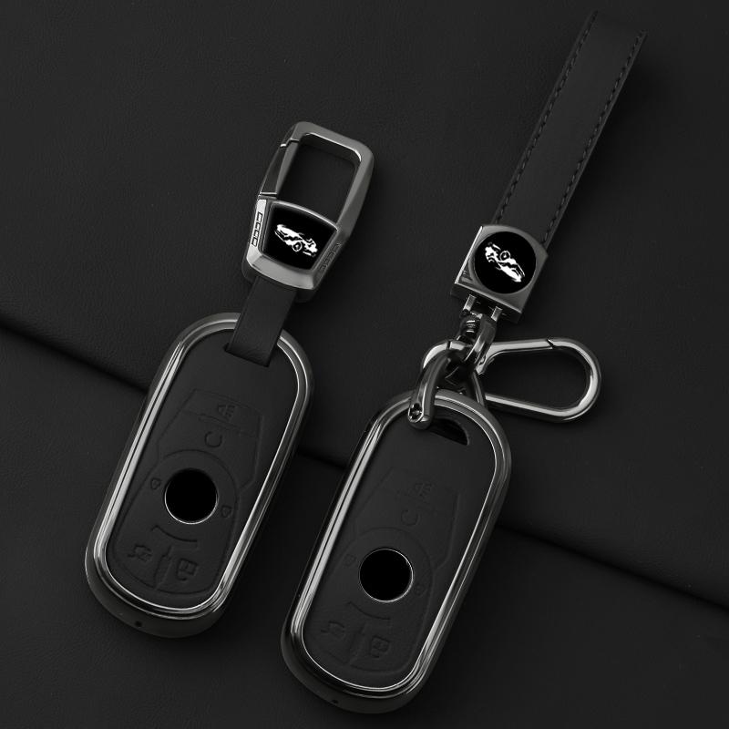 Metal Leather Car Key Case Cover For Buick Encore Envision Excelle Lacrosse Regal Verano Gx Gl6 Protected Shell Fob Accessories
