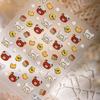 Winter Rilakkuma 3D Cartoon Embossed Waterproof Decorative Stickers for Nails and Pens
