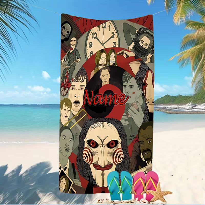 Customizable Personalized Beach Towels Billy the Puppet Themed designs.Suitable for the Beach, Yoga, Sports;ideal As Beach Accessories
