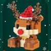 DIY Christmas Tree Elk Deer Santa Claus Train Decorations Architecture Socks Street View Xmas Snow House Building Block Kit Toy