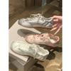 Wishing Girl Bow Ballet Training Shoes Women's 2025 Summer New Sports and Leisure Shoes Retro Silk White Shoes