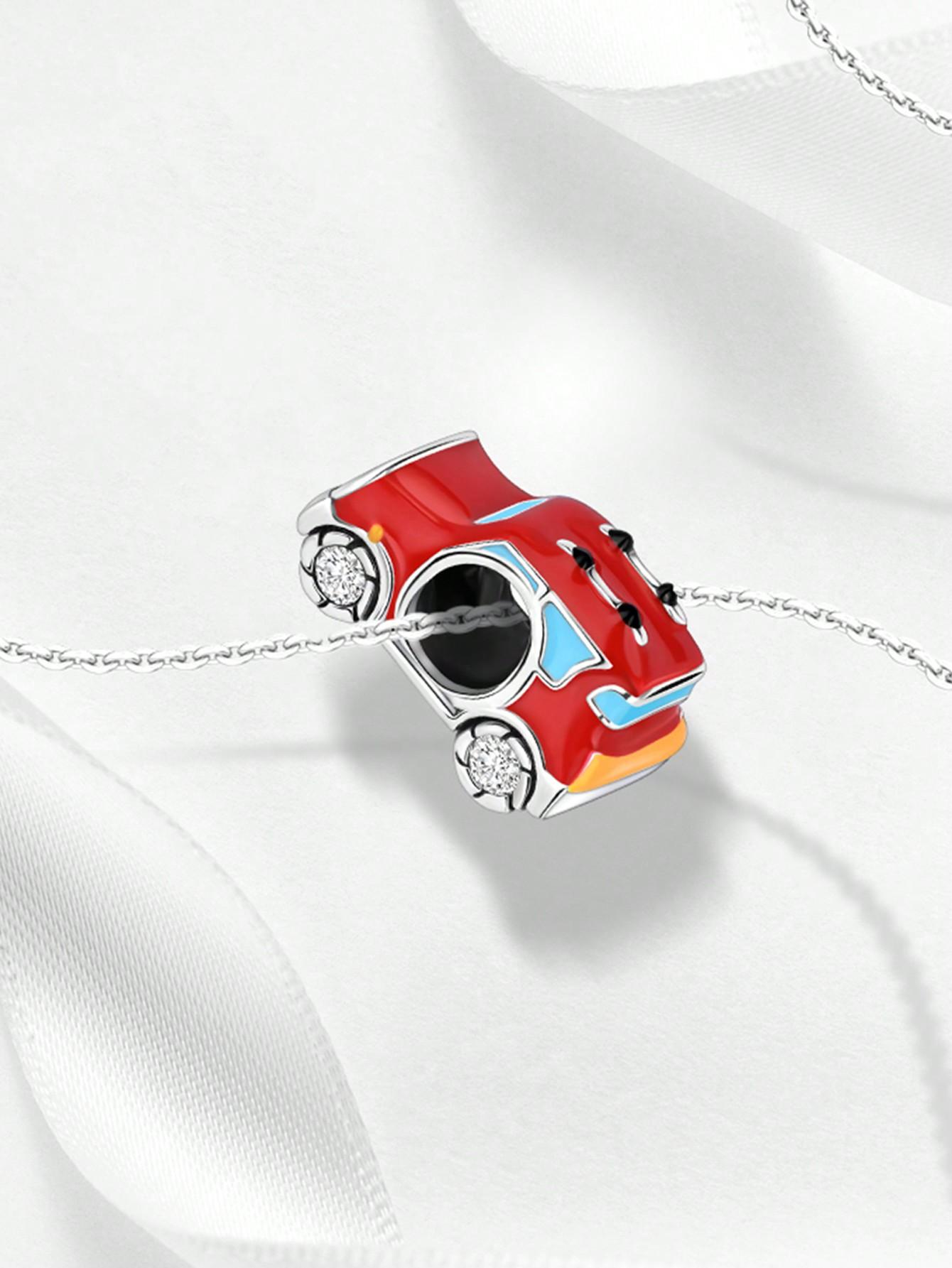 Посеребренные Оригинальные Шармы Розовые Бусины-Велосипеды Подходят для Браслета Женские Украшения Подарок