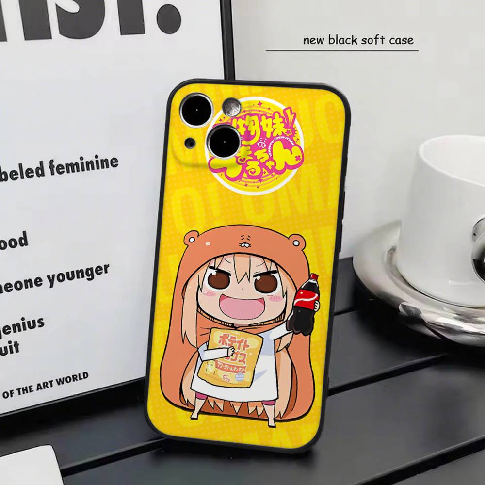 Doma Umaru For iPhone 13,17,11,12,16,14,15,Plus,Pro Max Soft Silicone Black Phone Case