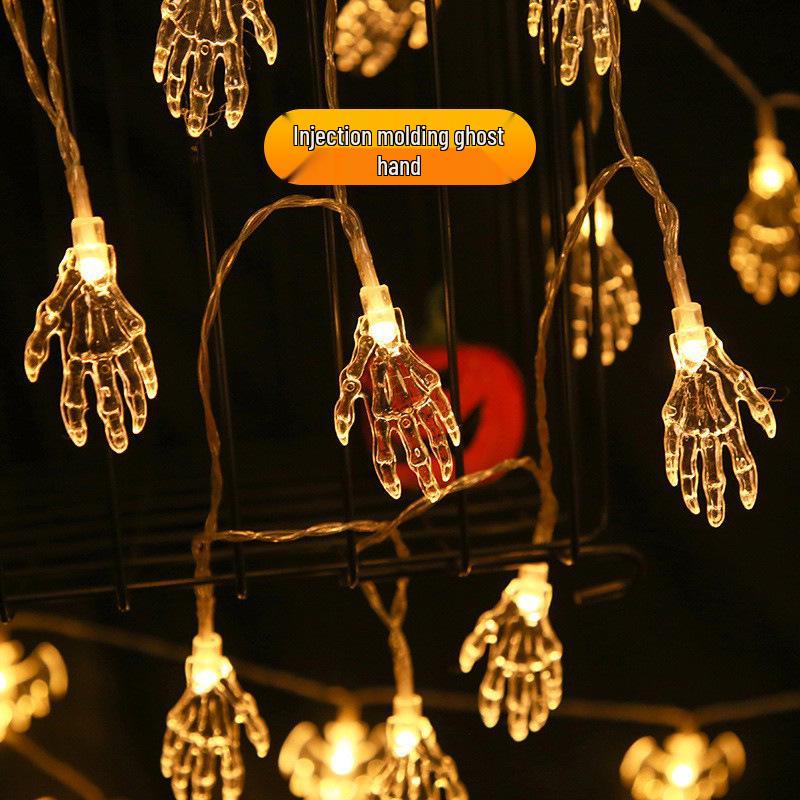 Halloween LED Fairy Lights: Pumpkin, Skeleton, Ghost & Hand Decorations for Indoor Ghost Festival Ambiance