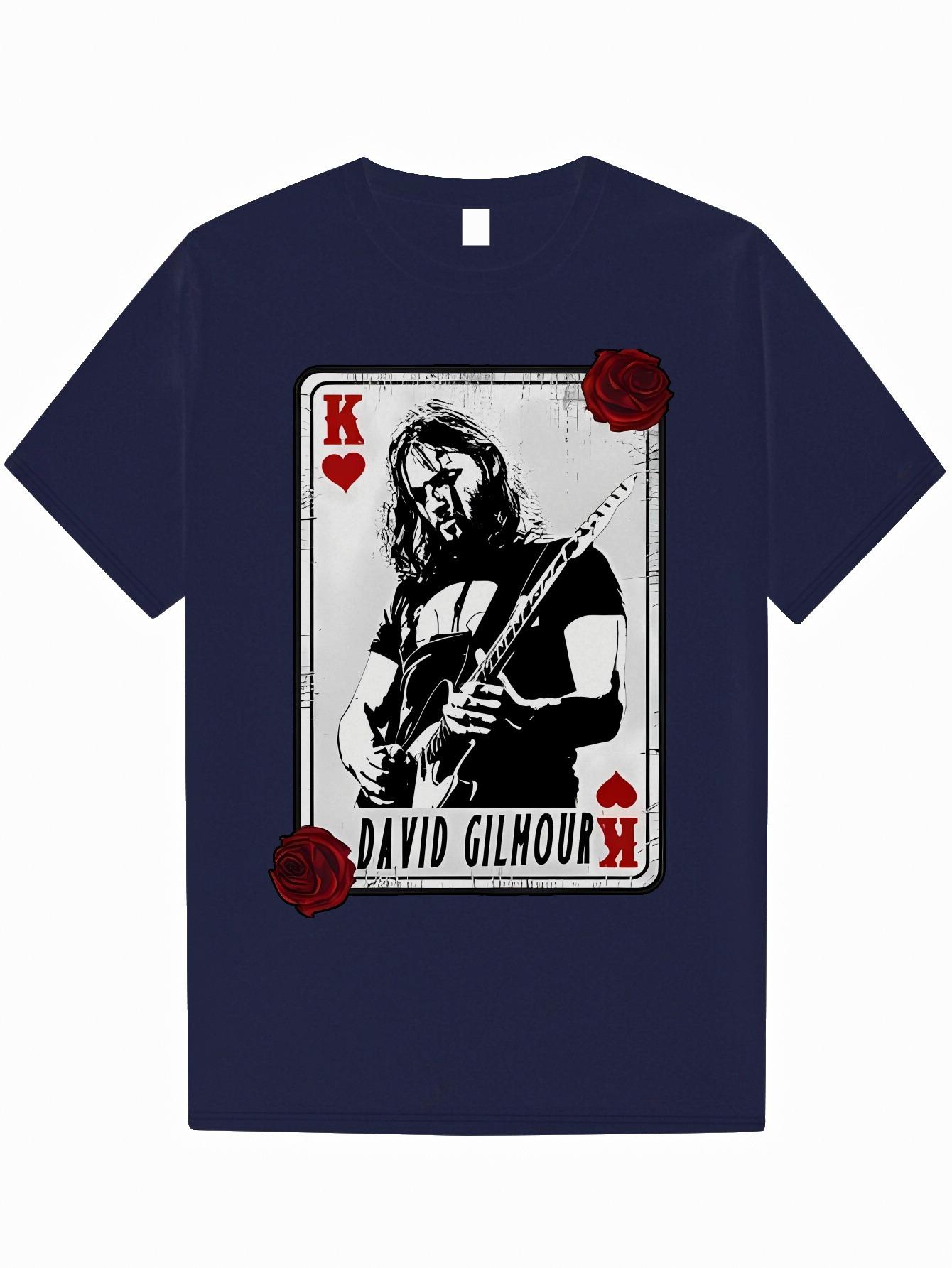 

DAVID GILHOUR Printed T-shirt Men s Fashion Casual Wear Short-sleeved Loose and Comfortable T-shirt Daily Men s Clothing 4XL