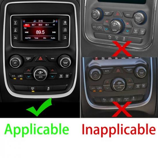 Red Center Console Knob Cover Sticker Carbon Fiber For Dodge Durango 2014-