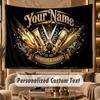 Barber Salon (130) Theme Personalized Tapestry Custom Name Text Wall Hanging Tapestry Home Background Decoration