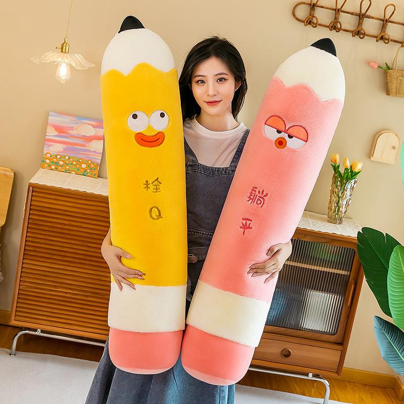 Pencil Pillow Long Strip Plush Toy Sleeping On The Bed Doll Soft Cylindrical Leg Clamp Pillow Dormitory Boy Style Pillow
