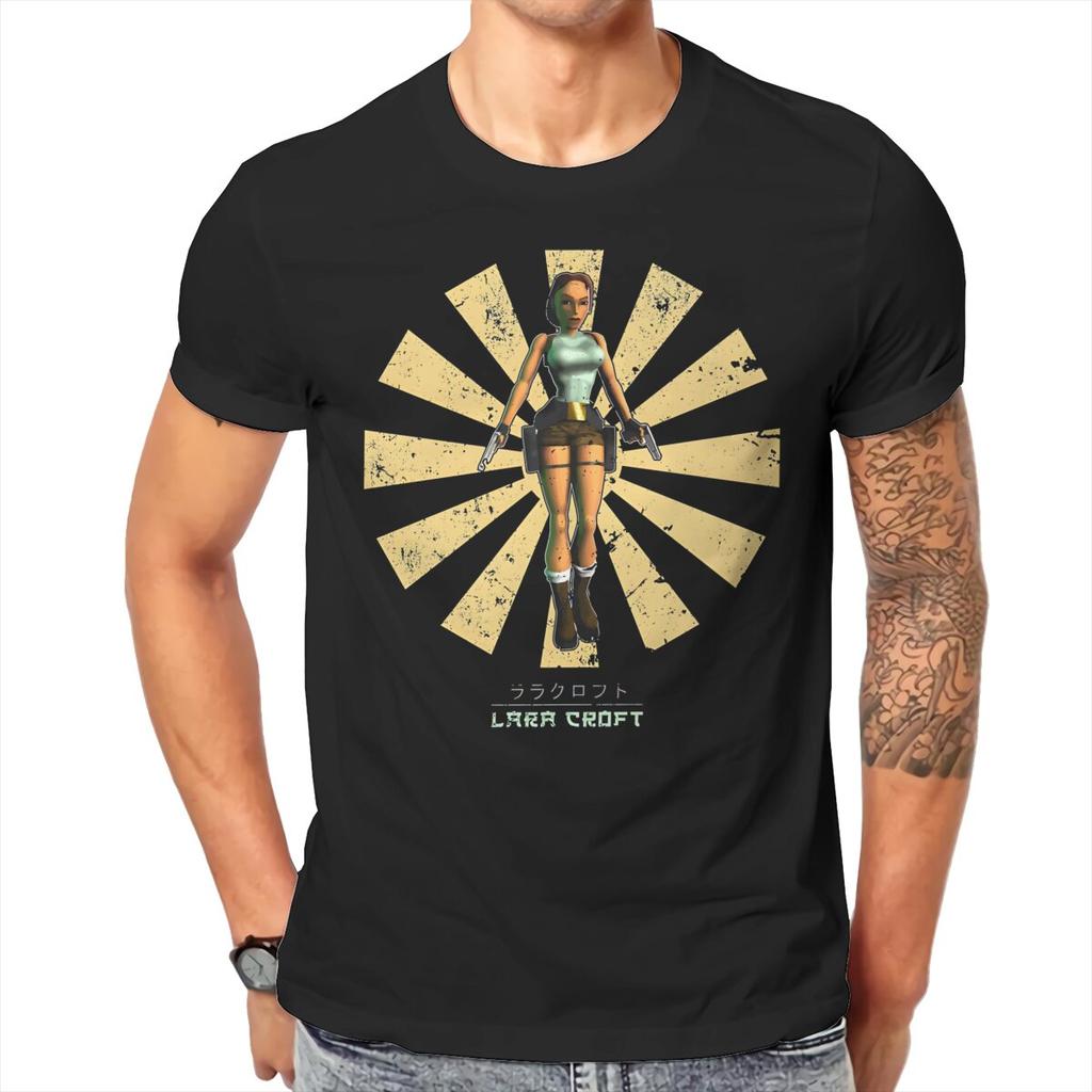 Tomb Raider Game Lara Croft Japanese Tshirt Graphic Unisex Tops Vintage Alternative Summer Cotton Clothing Harajuku T Shirt