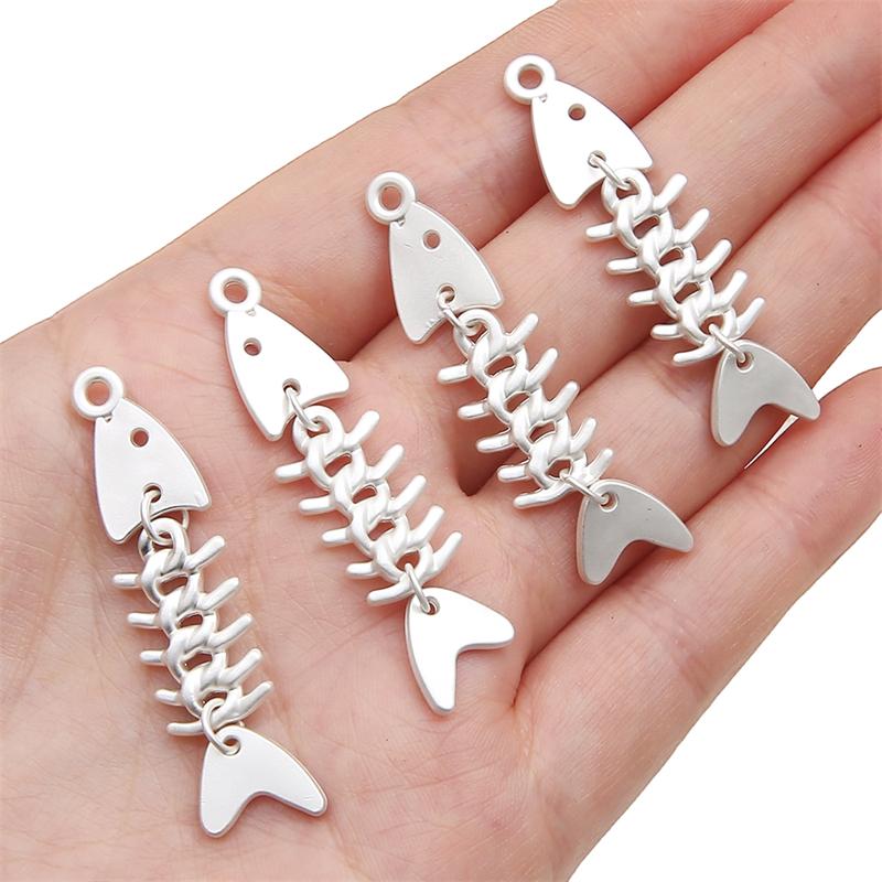 

Металлические подвески из рыбьей кости для изготовления ювелирных изделий DIY Браслет Ожерелье Подвески серебряный