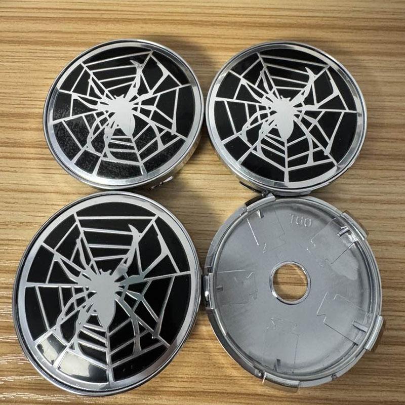 4PCS Universal 56mm 60mm Car Wheel Center Caps Dustproof Decorative Hub Caps For Spider Web Sticker