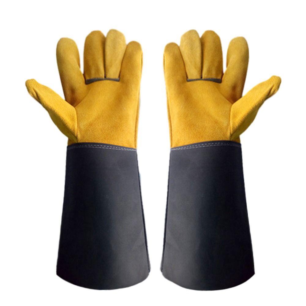 Wear-resistant Cowhide Welding Gloves Fire Protection Welder Work Gloves  Safety Protection