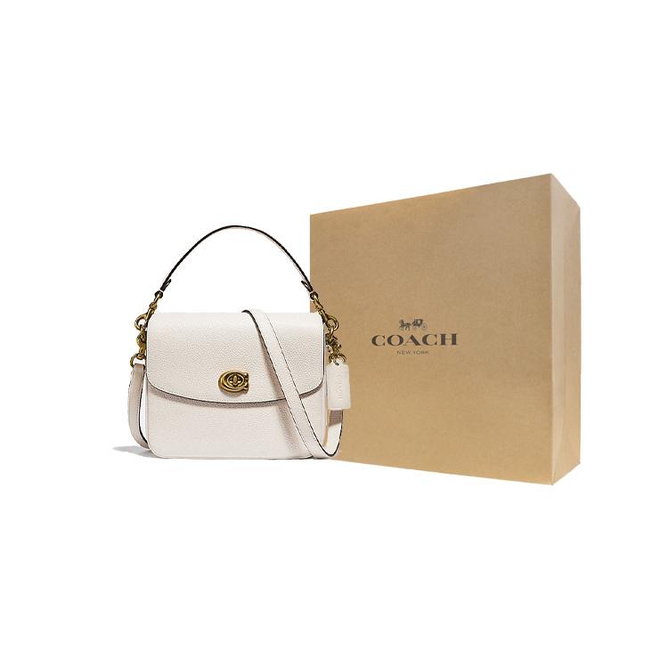 Coach Cassie Pebbled Leather Messenger Bag , Shoulder Bag , Crossbody Bag , Handbag Small Women's White (Unisex) Handbags 88346 B4HA