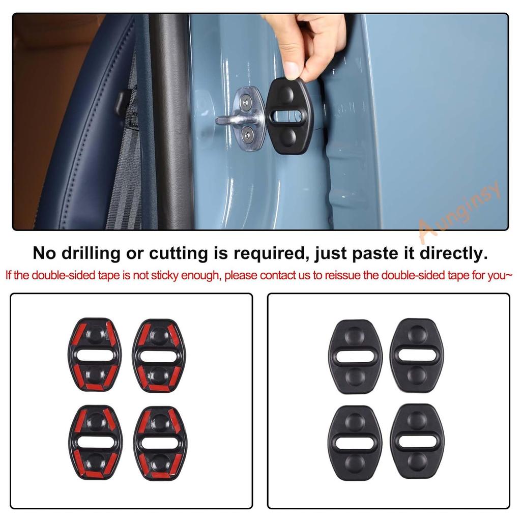 Aunginsy 4Pcs Car Door Lock Latches Cover Protector Compatible with Ford Maverick 2022-2025 2026 Pickup Truck, Inner Front Rear Side Door Lock Latch