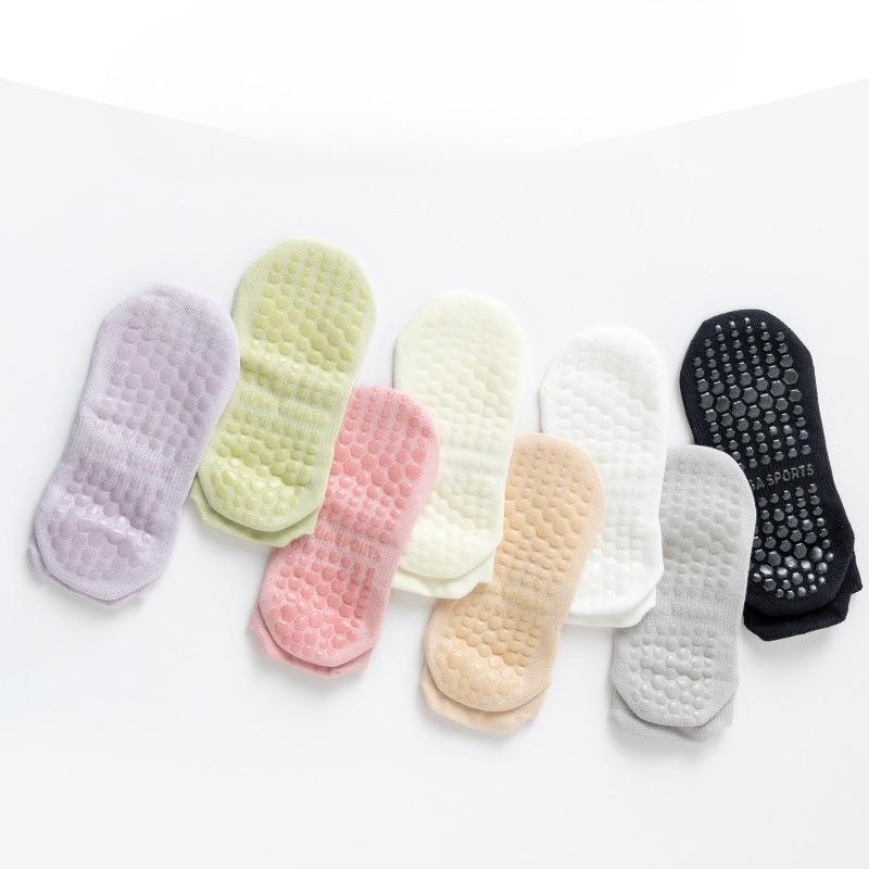 Șosete de Yoga de Vară, Șosete Scurte din Bumbac în Culori Solide, Șosete Antiderapante din Silicon pentru Podea Interioară Pilates Fitness Antiderapante din Silicon