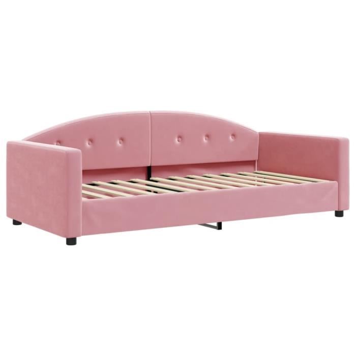 VidaXL Lit de repos rose 90x200 cm velours 354139