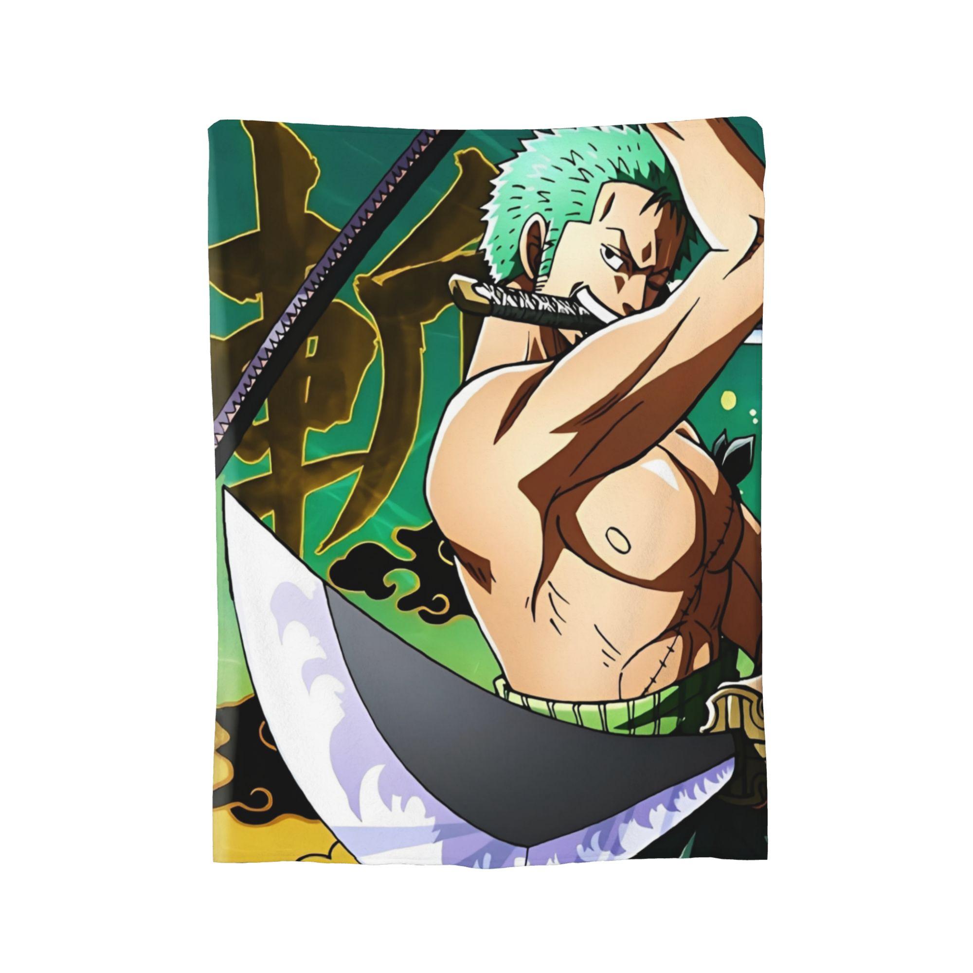 

Luffy Anime Roronoa Zoro Fleece Throw blanket blankets for Bed Outdoor Lightweight Bedding Throws, 75x90cm