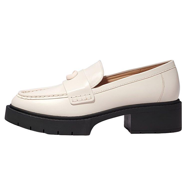 COACH Leather Loafers 4.5cm Women's White CB990-CHK