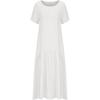 Summer Fashion Women Cotton Linen Maxi Dress Oversized Loose V Neck Long Short Sleeve Sizes S To 5XL