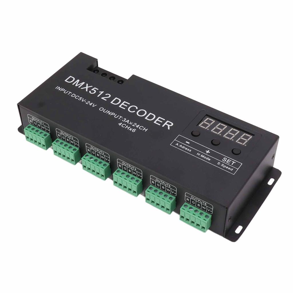 24 Channel Decoder Digital Display RGBW DMX512 Dimming Driver LED Controller for Stage Bar DC5V‑24V