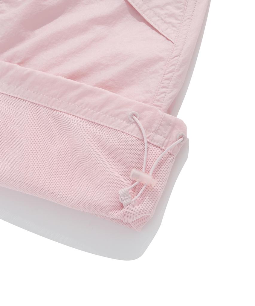 Covernat Woman Silky Nylon Balloon Mini Skirt Light Pink