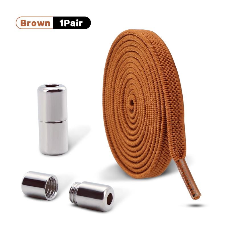 1Pair Elastic Laces Sneakers No Tie Shoe Laces Capsule Lock Shoelaces Without Ties Kids Adult 0.6cm Flat Shoelace for Shoes