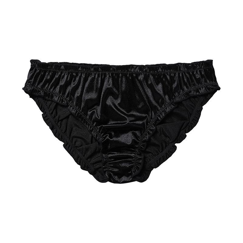 Comfortable super elastic satin satin panties low waist sexy soft pure cotton crotch breathable European and American panties women