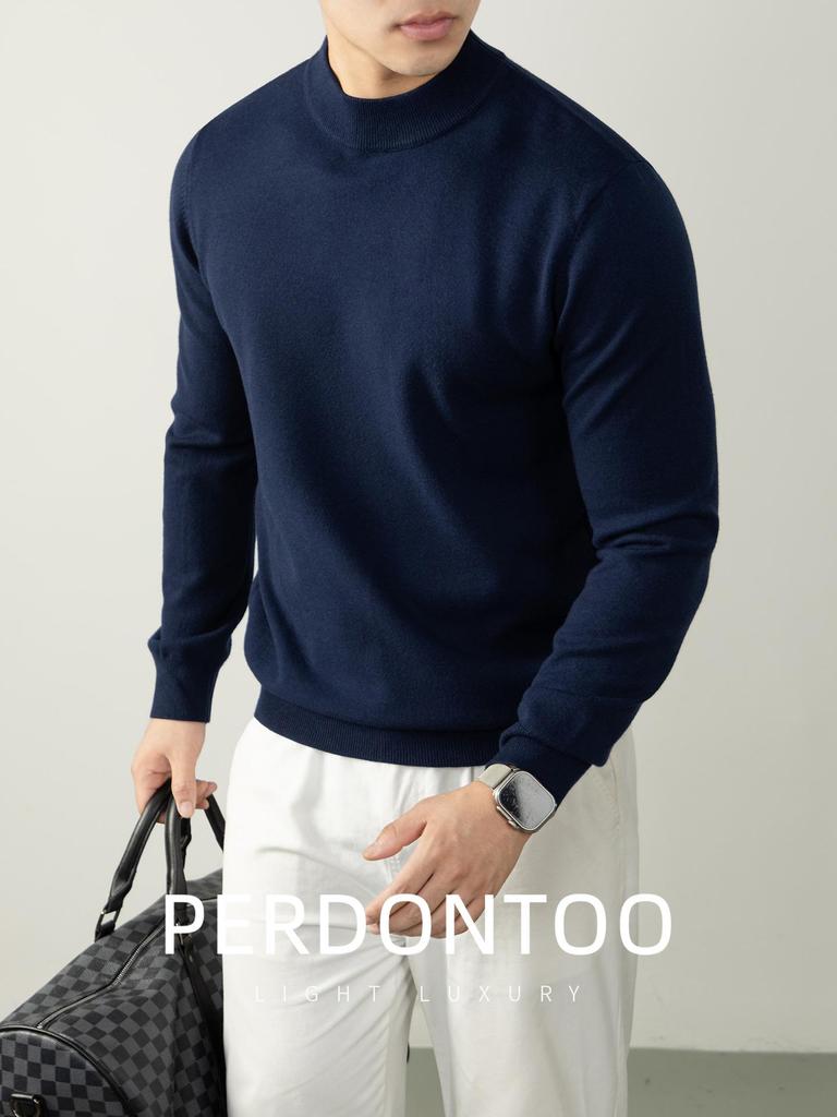 Men's Far-Infrared Self-Heating Sheep Modal Knitwear: Skin-Friendly, Anti-Pilling, Long-Sleeved Sweater for Autumn and Winter