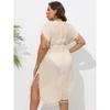 Plus Size Women's Beach Dress Holiday Bikini Cover-up Tassel Splicing Deep V Waist Dresses