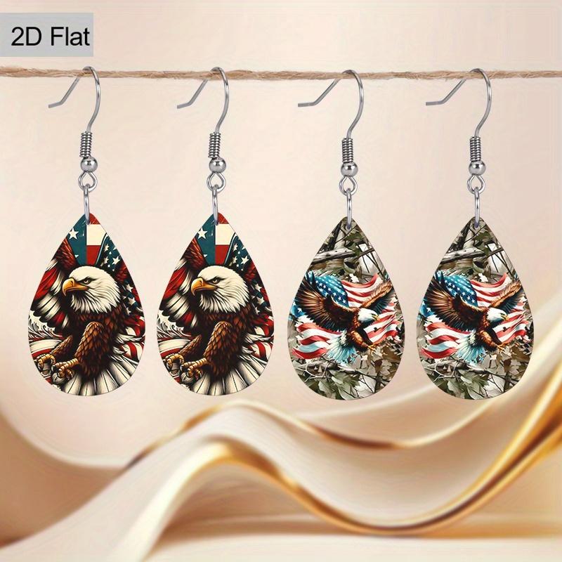 Independence Day Earrings Spread Wings Eagle PU Leather Earrings Holiday Gifts for Friends Party Fashion Accessories Elegant Earrings Party Earrings