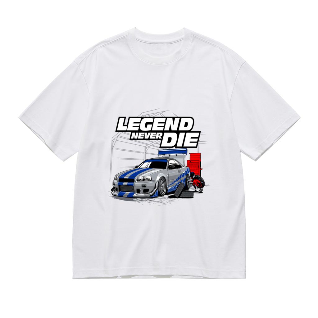 Cool Jdm Racing Car Graphic Tshirt Unisexs Black Oversized Streetwear Legend Never Die Sportscar Tee Short Sleeve Casual Shirt