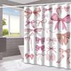 Santa Claus'S Bow Tie Washable Dirt-Resistant Shower Curtain Shower Head Waterproof Polyester Bath Curtain For Home Decor