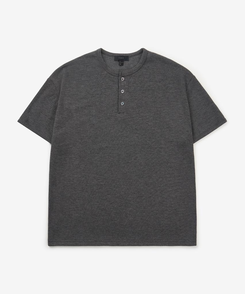 Dei Crop Ribbed Short Sleeve Henley Neck T-Shirt_5 Color