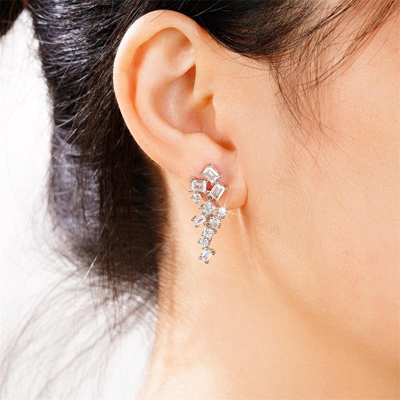 Lindon Fashion Copper Alloy Zircon Jewellery Drop Earrings For Women Wedding Party Gifts