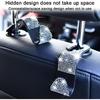 Mandark 4PCS Bling Car Seat Headrest Hooks, Crystal Rhinestone Vehicle Seat Back Hanger For Grocery Purses Handbags, Diamond Auto Seatback Storage