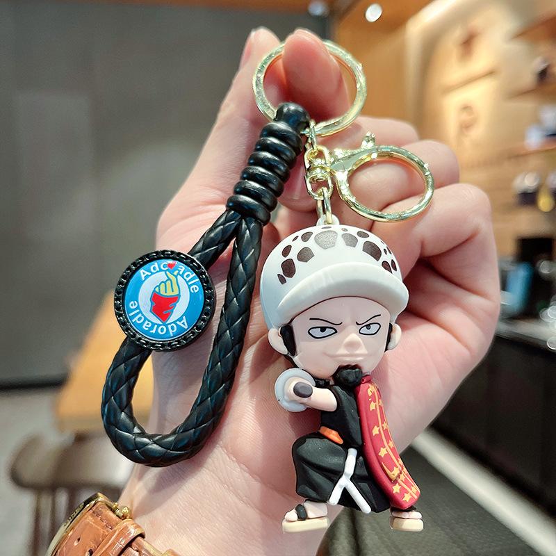 3D Anime Figurine Keychain: Luffy, Chopper & Usopp from One Piece