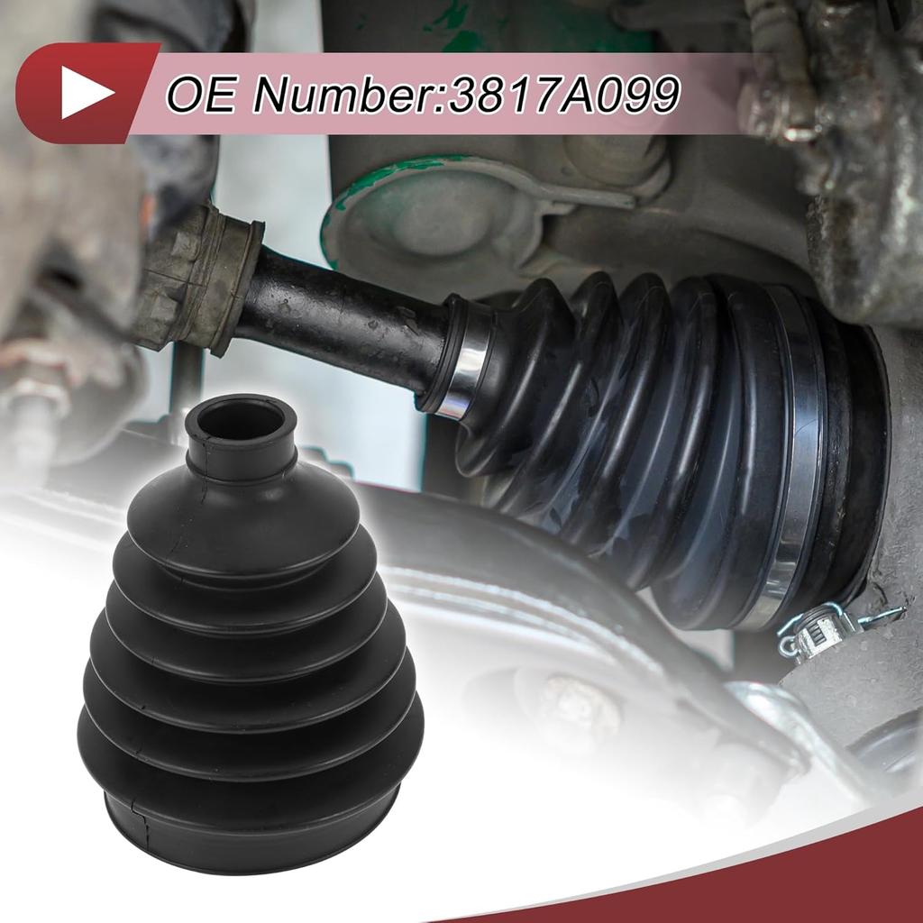 1 Set CV Joint Boot Kit for Mitsubishi Outlander 2008-2013 Outer Constant Velocity Joint Boot W/Clamps No.3817A099 Black Rubber