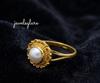 14k Gouden Victoriaanse Parelring, Vintage Parelring, Statement Ring, Verlovingsring, Zoetwater Parelring, Kerstcadeau, Cadeau voor haar