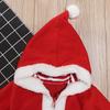 Christmas Santa Claus Kids Boys Girls Plush Zipper Striped Hooded Coat Autumn Winter Clothes for 1-6 Years