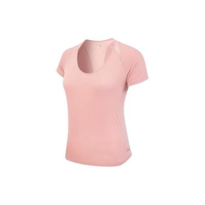 Solid Color Regular Short Sleeve T-Shirt Women Tops Rust-Pink CZ7671-685