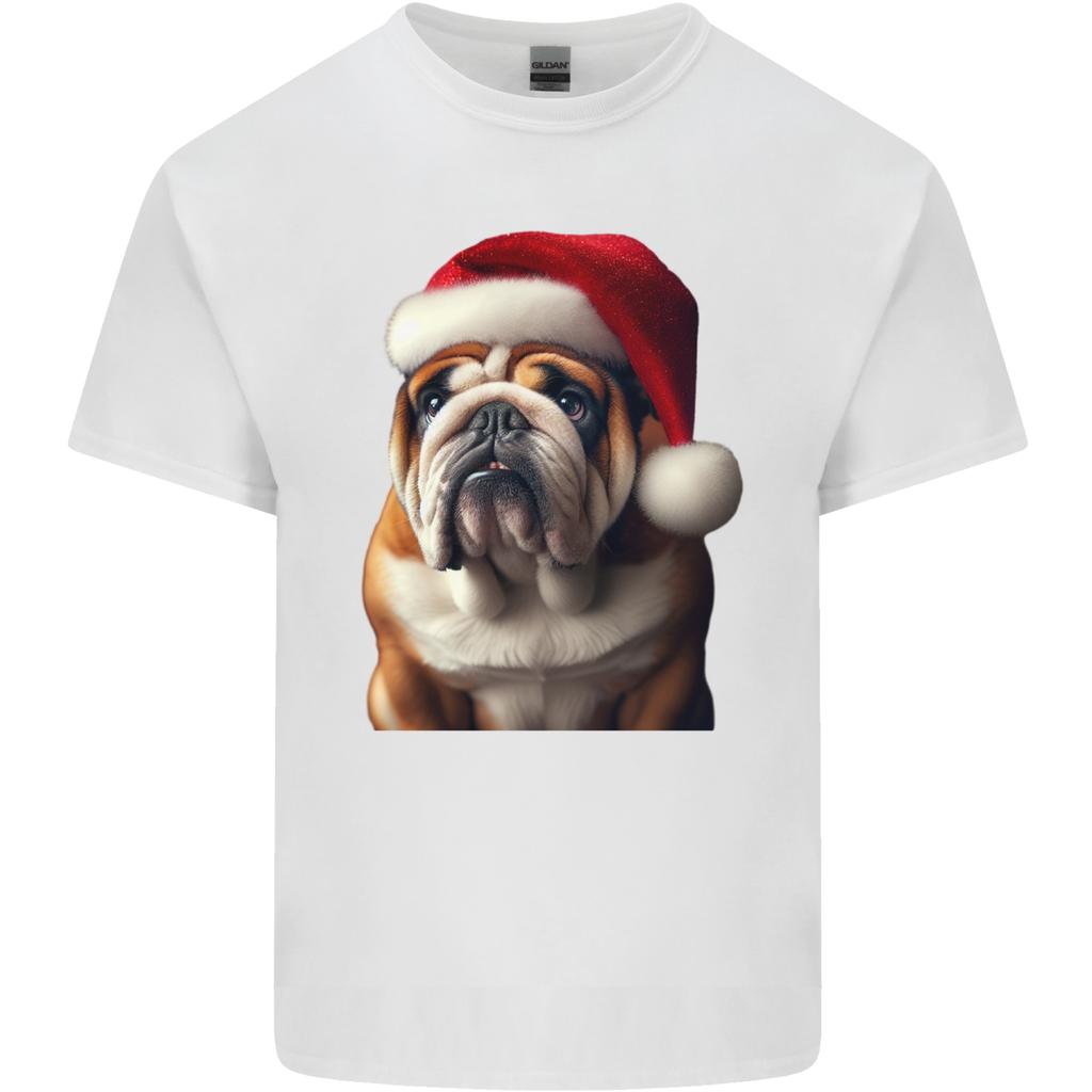 Christmas British Bulldog Union Jack Xmas Dog Unisexs Light Cotton TShirt