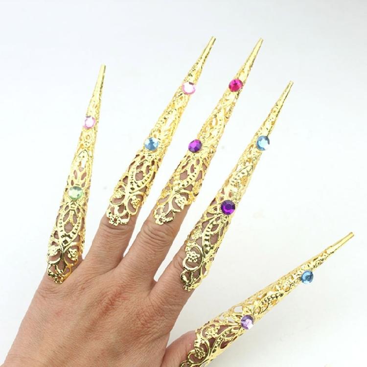 10 Pack Fingernail Claw Rings Knuckles Rings Nail Art Decorations for Enhancing Belly Dance and Halloween Party Outfits
