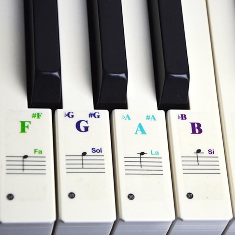 Transparent & Removable Piano Sticker, Electronic Piano Keyboard Notes Stickers