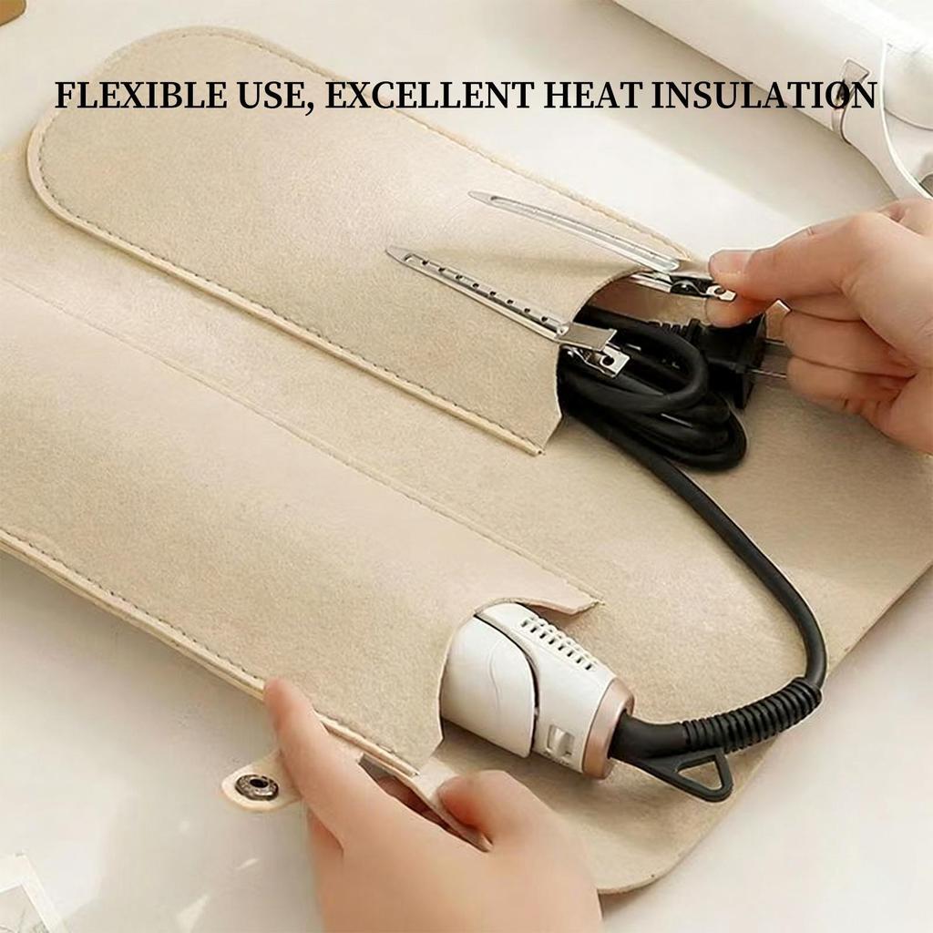 Travel Curling Iron Heat Resistant Bag Insulated Storage Pouch For Straightener Clipper, Multi-Purpose Hair Tool Organizer