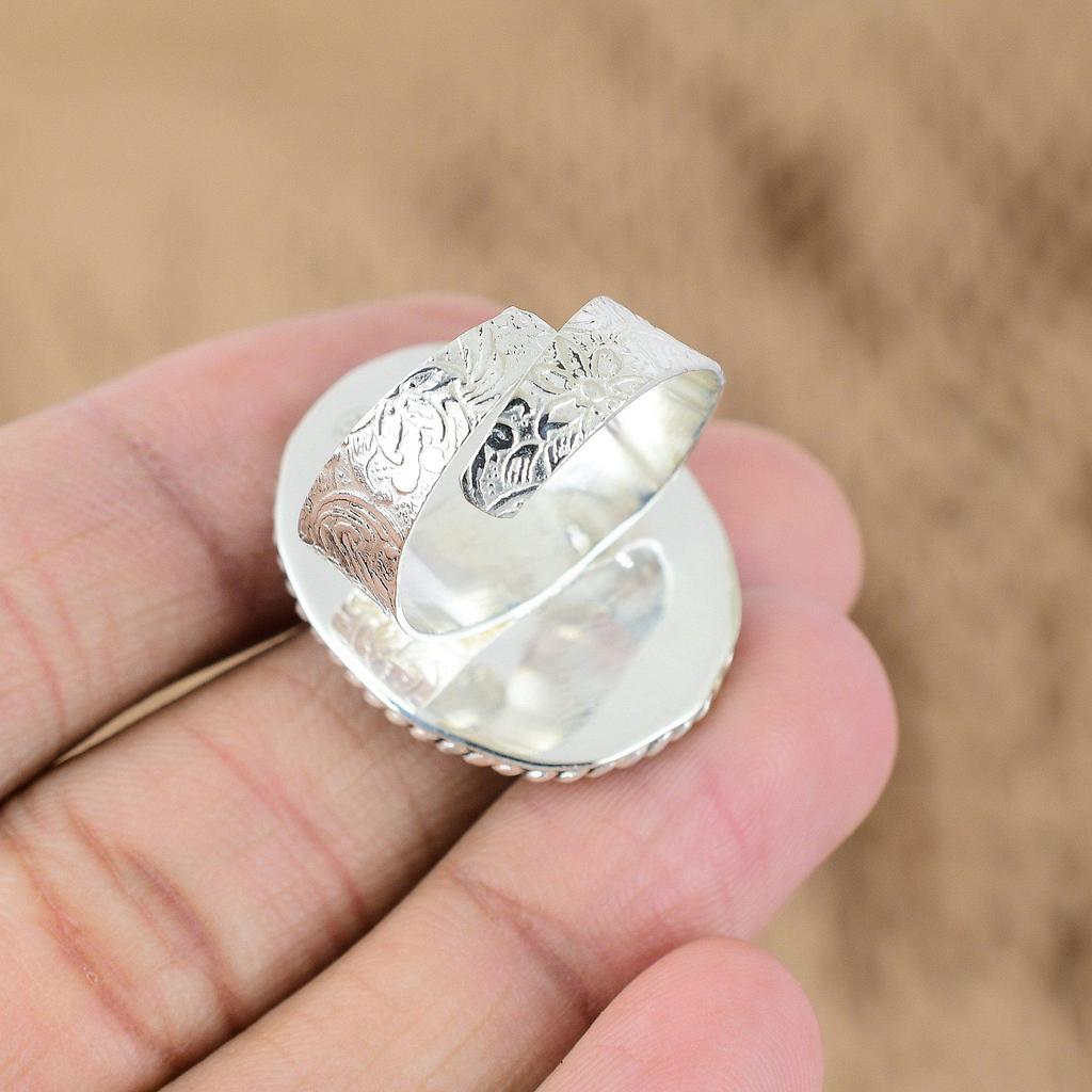 Natural African Amethyst Gemstone Promise Purple Adjustable Ring 925 Silver