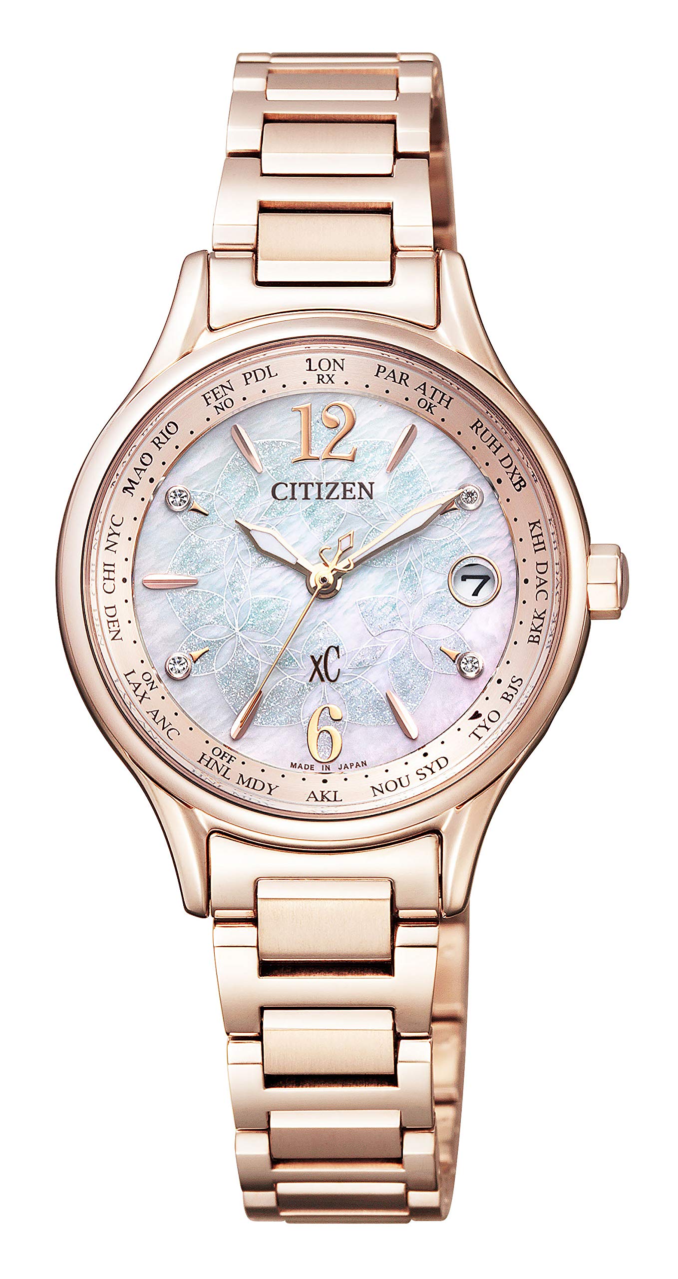 

[Citizen] Cross Sea Eco Drive Radio Watch Titania Line Happy Flight Series [New Time, New Me] Special Limited Model EC1164-53X Women Pink