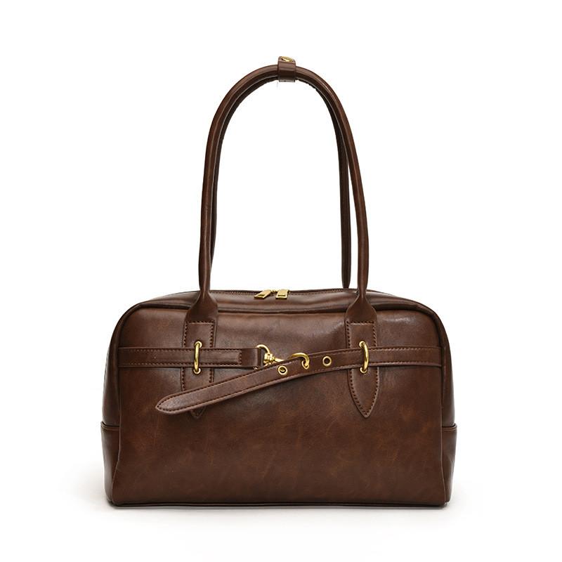 Elegant Brown Casual Handbag For Women Comfortable Large Tote Bag With Trendy Aesthetic Ideal For Everyday