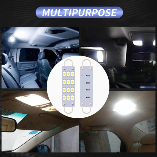 

4шт 44мм 12smd-3030 Белый свет Номерного знака Внутренние купольные гирлянды Лампы Лампы