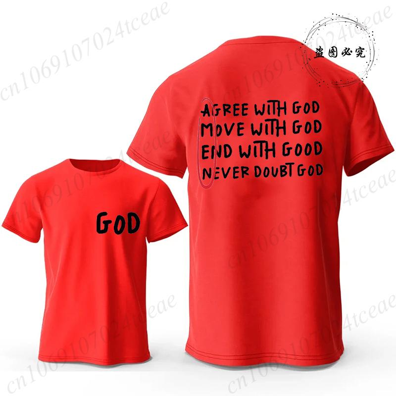 Christliche T-Shirts Hemden für Männer Inspirierend Gott Glaube Jesus Vintage Shirt Übergroße Grafik-T-Shirts Stimme mit Gott überein T-Shirt Tops
