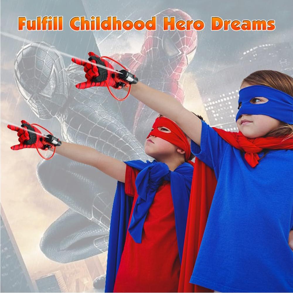 2 Sets Spider Web Water Gun Wrist Water Sprayer Toy with Glove for Kids Outside